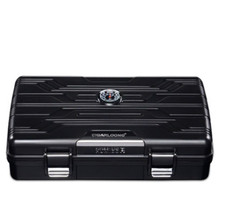 Compact & Solid 2 Drawer Lightweight Travel Cigar Box with Hygrometer