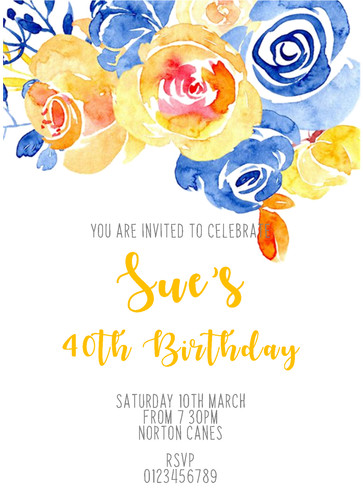 Floral belle invitation - floral,,