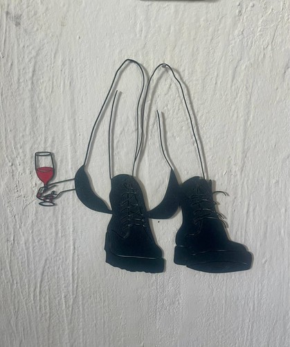 Chaussures vin suspendu mural - chaussures,