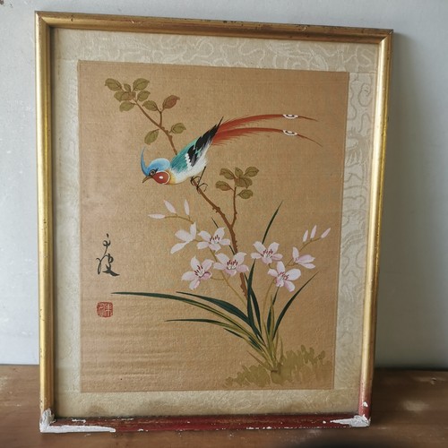Peinture ancienne sur - , soie