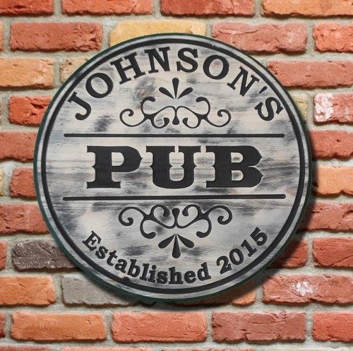 Custom carved bar sign - carved,