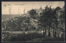 Old postcard Thuin, Les jardins suspendus 1914 