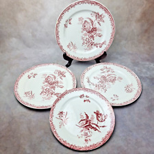 Lot 4 Sarreguemines Fontanges Plate - 3 Plate, 1 Dessert - Antique Tableware