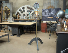 Antique Industrial Petrol Pump Floor Lamp Italy 1960