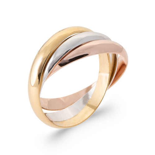 Bague anneaux tricolore - 3,