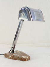 ART DECO Chrome Metal Desk Lamp Marble Base PIROUETTE Style