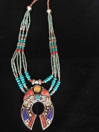 Hand crafted ethnic necklace - hand-crafted, &