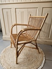 SUPERBE FAUTEUIL VINTAGE ANCIEN CARRE 1960 EN ROTIN 60S 1960S ANNEES 60