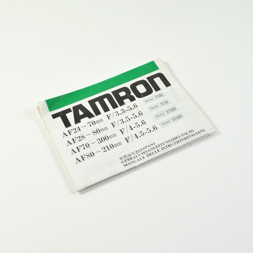 Tamron mode emploi - mode, d’emploi