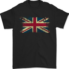 T-Shirt Homme Délavé Drapeau De Grande-Bretagne Union Jack UK 100% Coton