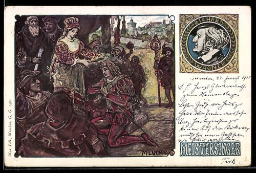 Carte postale artiste scène - carte, d'artiste
