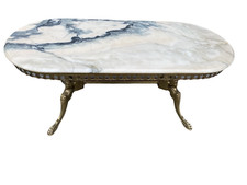 ANCIENNE TABLE DE SALON ART DÉCO BRONZE ET MARBRE TÊTE DE FEMME STATUE CHENET 