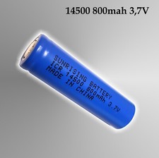 Icr 14500 3.7V 800mAh Accu LI-ION Rechargeable Plat Haut Batterie de Rechange