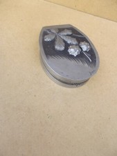 Coffret Boîte en étain à décor de Châtaignier marron Signée Rispal Art Nouveau