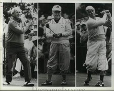 1983 Press Photo Golfers Arnold Palmer, Gene Sarazen and Jimmy Demaret