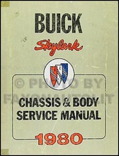 Manuel De Réparation De Boutique Buick Skylark 1980 80 Sport Limité