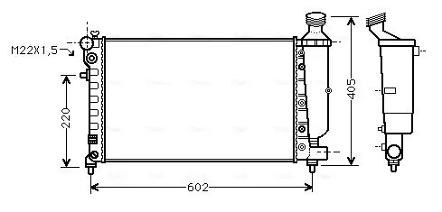 Radiateur eau ailettes - radiateur,