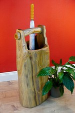 Porte-Parapluie En Bois Tronc D'Arbre Teck En Bois Massif Porte-Parapluie Hall