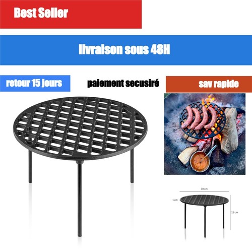 Grille bbq fonte pieds - grille, cm