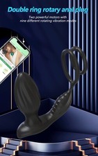 Double Cockring Plug Anal Rotatif Sextoy Connecté Application Butt Sex 