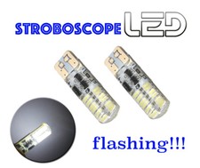 2 Ampoules w5w T10 LED Blanc Veilleuses Position STROBO FLASHING Stroboscope