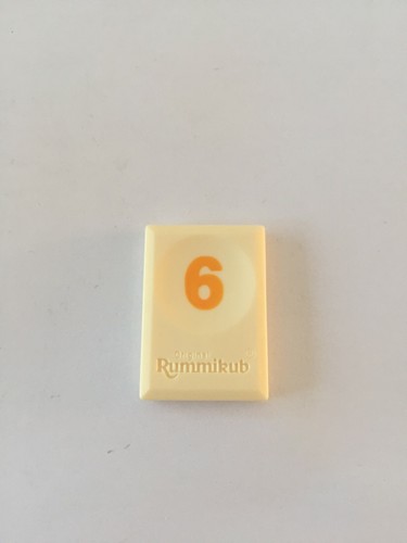 Tuile chiffre six orange - tuile,
