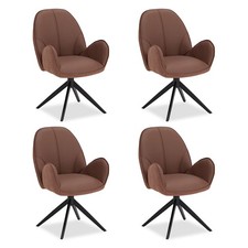 Lot de 4 chaises de salle à manger pivotante fauteuil à accoudoirs Homestyle4u