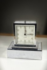 L.Schwab Moutier Winterthur Clock Piggy Bank Art Deco Advertising