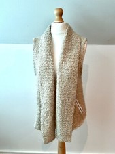 Ann Taylor Loft Woman’s Open Sweater Vest Size L  Mohair Wool Blend Zip Pockets