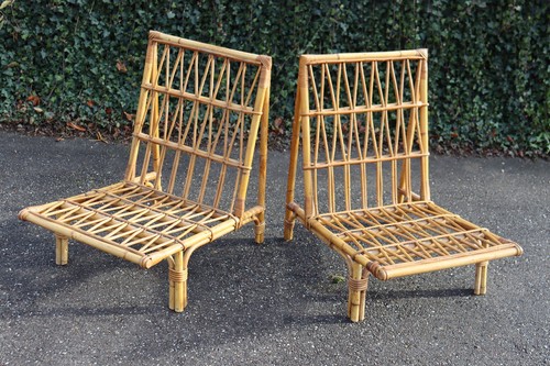 Paire fauteuils bas style - fauteuils,