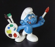 figurine schtroumpf peintre