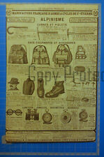 Publicité ALPINISME piolets cannes jumelles sacs mountaineering 1923 advert