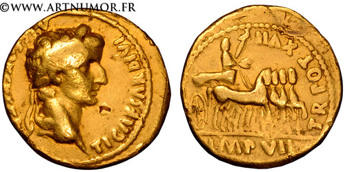 Tibère aureus lyon - tibère,