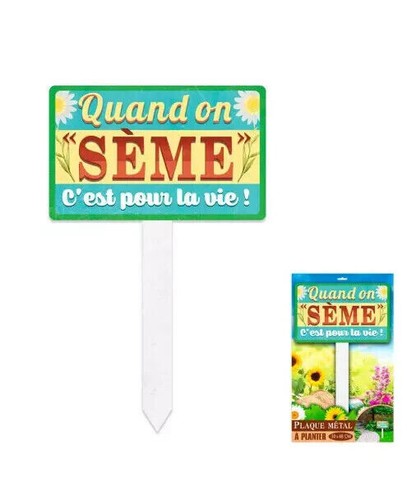 Plaque métal humour jardin