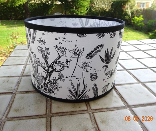 Abat jour rond - rond, tissu