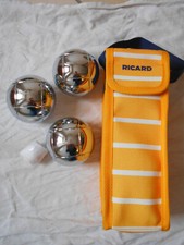 Triplette de 3 boules de pétanque RICARD dans leur étui + cochonnet