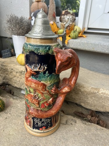 Chope stein terre cuite décor