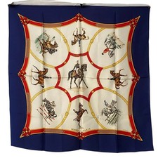 Hermes Vintage Silk Scarf Carre 90”Le General L’Hotte” 