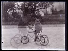 Child Tricycle Double Exposure PHOTO NEGATIVE c1920 Vintage Plate 