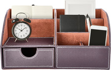 Organiseur De Bureau Et Porte-Stylos Pour Bureau En Cuir Synthétique, Design Pra