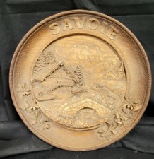 Rare Assiette Souvenir En Bois