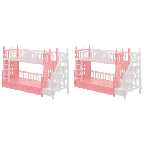 Pink miniature doll - house, bunk