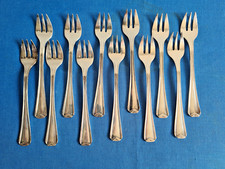 12 OYSTER FORKS CHRISTOFLE RARE MODEL CHEVRON LUC LANEL ART DECO