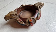 Antique Vintage Carved Ashtray Eagle Head Ashtray Antique Sculpted Eagle Head