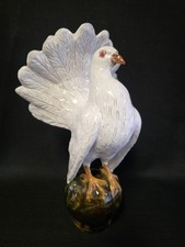 Vtg Bavent French Terra Cotta Faience Pottery Finial Dove Form 17" Marked (1)