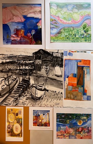 Lot tableaux aquarelles - lot,