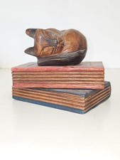 Statuette chat en bois