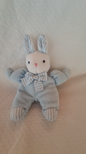 Doudou peluche lapin beu/blanc