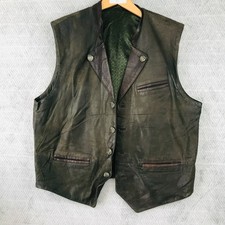 Vintage Gilet Homme 54 Cuir