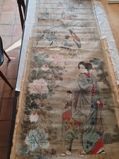 Large Silk Painting Asia Geisha (Japan Art Embroidery)